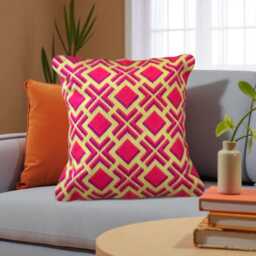 Contemporary Geometric Design Needlepoint Cushion, Bargello Decorative Pillow, Gift For The Home - thumbnail 1