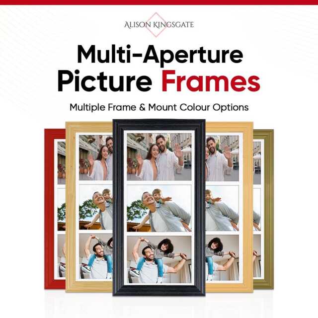 Multi Picture Frame - Family Photo Collage in Classic Style - Available Different Sizes & Colors - image 1