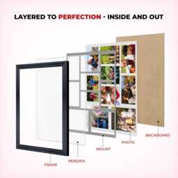 Multi Picture Frame - Family Photo Collage in Classic Style - Available Different Sizes & Colors - thumbnail 2