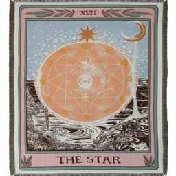 Tarot Card Tapestry - The Star Xvi Woven Blanket - Celestial Witchy Wall Decor - thumbnail 3