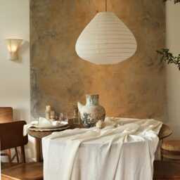 Louis Off White Linen Pendant Light Shade - Pear Shape Lampshade Handmade - thumbnail 3