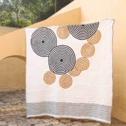 Handmade Queen Size Kantha Quilt 100% Cotton Reversible Bedding Set - thumbnail 3