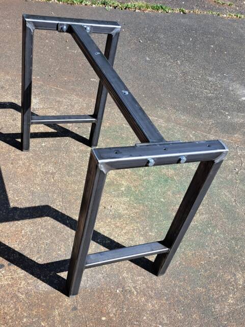 H Design Metal Table Frame Retro Industrial Steel Desk Bar Breakfast Island Bolted Support - image 1
