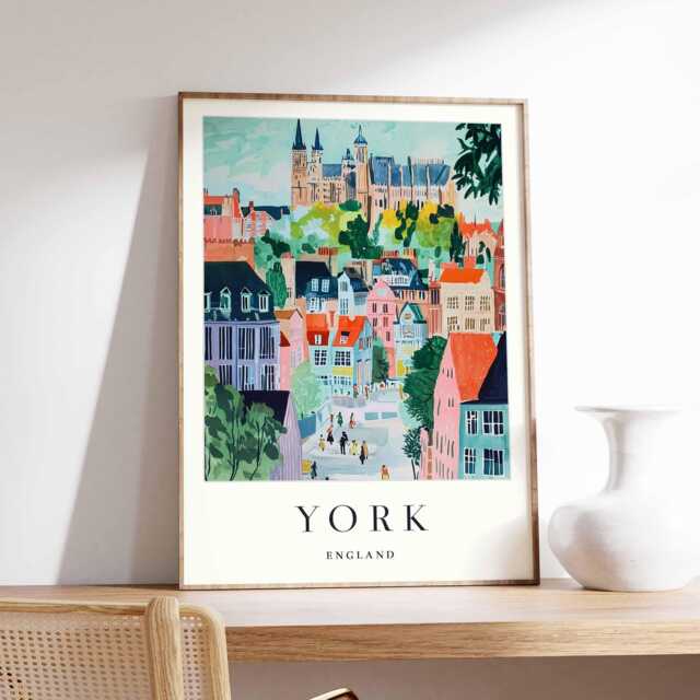 York England Travel Poster British Architecture Wall Art - image 1