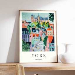 York England Travel Poster British Architecture Wall Art - thumbnail 1