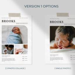 Newborn Birth Stats Modern Magazine Art Print - Poster, New Baby Mom Personalized Gift, Announcement Custom Nursery - thumbnail 3