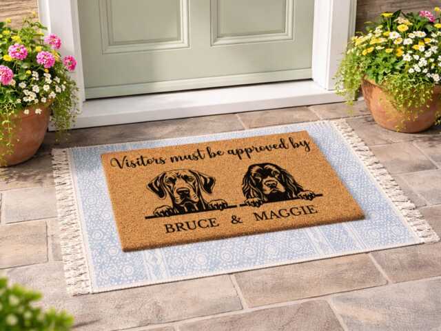 Visitors Must Be Approved Mat - Personalized Canine Names Unique Coir Home D??cor - image 1