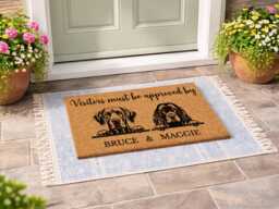 Visitors Must Be Approved Mat - Personalized Canine Names Unique Coir Home D??cor - thumbnail 1