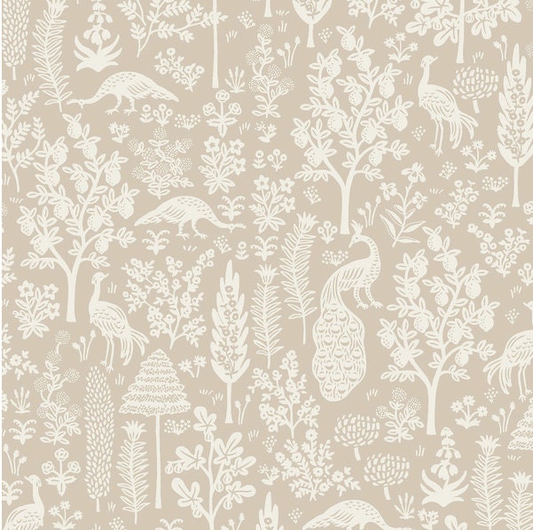 Rifle Paper Co. Crib Sheet Neutral Beige Floral Cotton Cot Cover - image 1