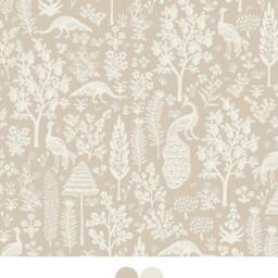 Rifle Paper Co. Crib Sheet Neutral Beige Floral Cotton Cot Cover - thumbnail 2