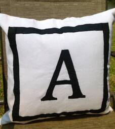 White Euro Personalized Letter Throw Pillows, Cushion Cover, Cute Decorative Pillow Cover - thumbnail 1