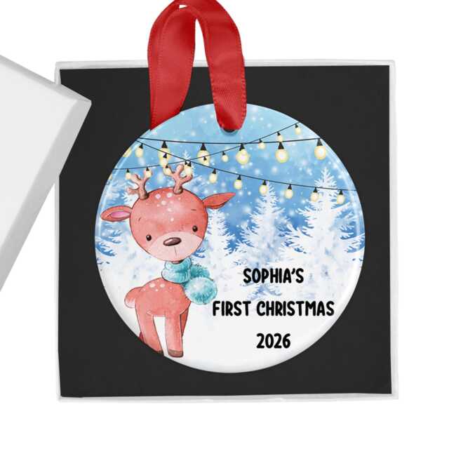 Baby's First Christmas Bauble, 1st Ornament, Personalised Decoration, Baby Xmas Keepsake, Gift, 2026 - image 1