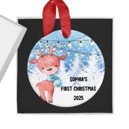 Baby's First Christmas Bauble, 1st Ornament, Personalised Decoration, Baby Xmas Keepsake, Gift, 2026 - thumbnail 2