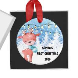 Baby's First Christmas Bauble, 1st Ornament, Personalised Decoration, Baby Xmas Keepsake, Gift, 2026 - thumbnail 1