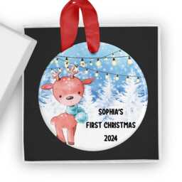 Baby's First Christmas Bauble, 1st Ornament, Personalised Decoration, Baby Xmas Keepsake, Gift, 2026 - thumbnail 3