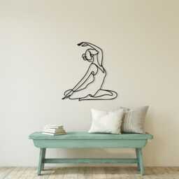 Yoga Pose Metal Wall Art, Minimalist Zen Decor - thumbnail 2