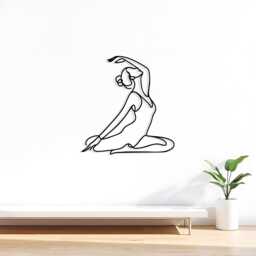 Yoga Pose Metal Wall Art, Minimalist Zen Decor