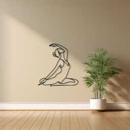 Yoga Pose Metal Wall Art, Minimalist Zen Decor - thumbnail 3