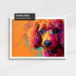 Colorful Poodle Abstract Dog Pet Art Oil Painting Framed Poster Print & Canvas Wall Living Home Decor Interior Gift - thumbnail 3