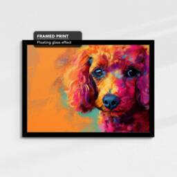 Colorful Poodle Abstract Dog Pet Art Oil Painting Framed Poster Print & Canvas Wall Living Home Decor Interior Gift - thumbnail 2