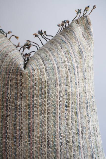 "Handwoven Hemp Pillow Cover Vintage Karen Tribal Design - 26"" X 26" - image 1