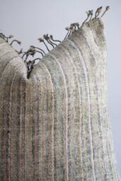 "Handwoven Hemp Pillow Cover Vintage Karen Tribal Design - 26"" X 26" - thumbnail 1