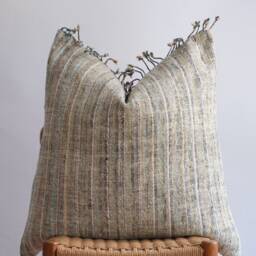 "Handwoven Hemp Pillow Cover Vintage Karen Tribal Design - 26"" X 26" - thumbnail 2