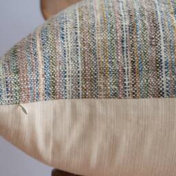 "Handwoven Hemp Pillow Cover Vintage Karen Tribal Design - 26"" X 26" - thumbnail 4