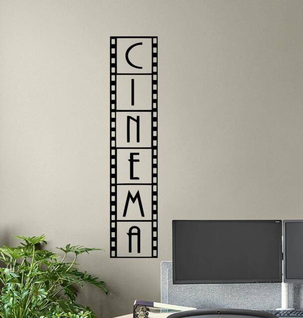 Cinema Wall Decal Vinyl Sticker Movie Tape Film Strip Poster Home Theater Sign Quote Print Mural Gift Video Decor Frame Art 6K94 - image 1