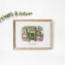 First Date Venue Watercolour Painting, Digital Illustration, Personalised Where We Met Sketch, Valentines Day Couple Gift, Birthday Present - thumbnail 1