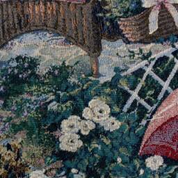 French Toile Pillow Cover Victorian Garden Chenille Cushion - 18x18 - thumbnail 4