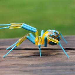 Glass Spider Lampwork Handcrafted Glass Animal, Art Spider Figurine Animal Figure Sculpture - thumbnail 3