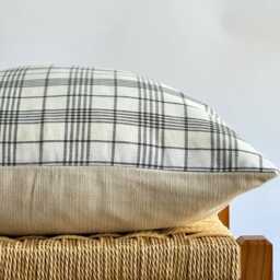 Hmong Hemp Pillow Cover Black Striped Farmhouse Lumbar - thumbnail 3