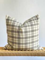 Hmong Hemp Pillow Cover Black Striped Farmhouse Lumbar - thumbnail 1