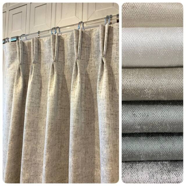 French Pleat Cotton Drapes Custom Reverie Drapery, 25 Colors - image 1