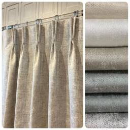 French Pleat Cotton Drapes Custom Reverie Drapery, 25 Colors