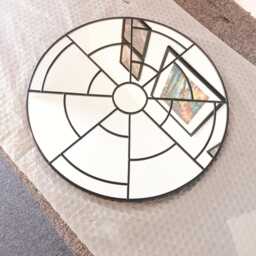 Art Deco Mirror, Round Mirror, Circle Bathroom Industrial Overmantle Mirror - thumbnail 3