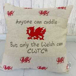 Anyone Can Cuddle But Only The Welsh Cwtch - Dragon Cushion - thumbnail 3