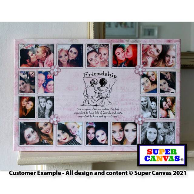 Friendship Best Friend Personalised 18 Picture Photo Collage Framed Canvas Print Unique Handmade Sister Daughter Birthday Gift - image 1