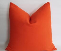Solid Orange Cotton Canvas Pillow Cover Decorative Throw