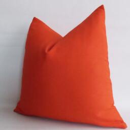 Solid Orange Cotton Canvas Pillow Cover Decorative Throw - thumbnail 3