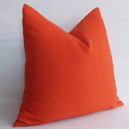 Solid Orange Cotton Canvas Pillow Cover Decorative Throw - thumbnail 2