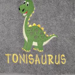 Personalised Dinosaur Towel/Childrens Gift Hand Bath Sheet Time New Baby - thumbnail 2
