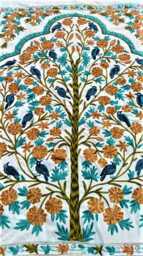 Embroidered King Bedspread Floral Tree Bedding With Pillow Cases - thumbnail 4