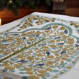 Embroidered King Bedspread Floral Tree Bedding With Pillow Cases - thumbnail 3