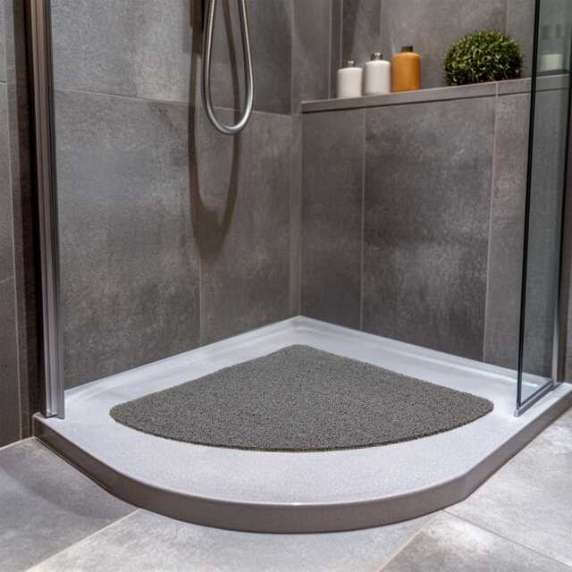 PVC Spaghetti Loofah Machine Washable Corner Shower Mat For Bathrooms & Showers - image 1