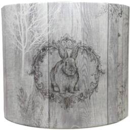 stag Lampshade For Ceiling & Table Lamps, Grey Country Rustic Drum & Empire Light Shade - thumbnail 3