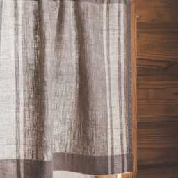 French Style Linen Caf?? Curtain, Classic Natural Striped Farmhouse Heavyweight Window Covering For Kitchen, Home D??cor - thumbnail 3
