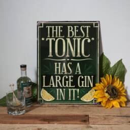 Gin & Tonic Metal Sign Vintage Bar Decor - 12x16 - thumbnail 2