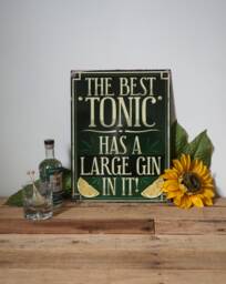 Gin & Tonic Metal Sign Vintage Bar Decor - 12x16 - thumbnail 1